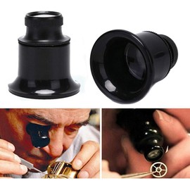 Black 20X Jeweler's Magnifier for Watchmakers, Repair, Eye Loupe, Glass, Jewelry Tools, Jewelry Making, Tools and Accessories, Repair Tools and Kits