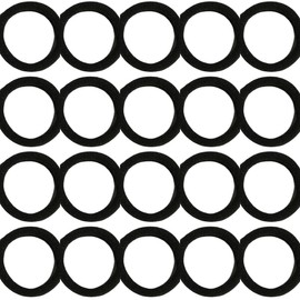 Hair Bands Bobbles Elastics Thick Endless Design Snag Free Bright Colours - 20 Pack (Black)