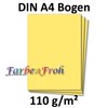 50x DIN A4 paper - Lemon yellow (yellow) - 110