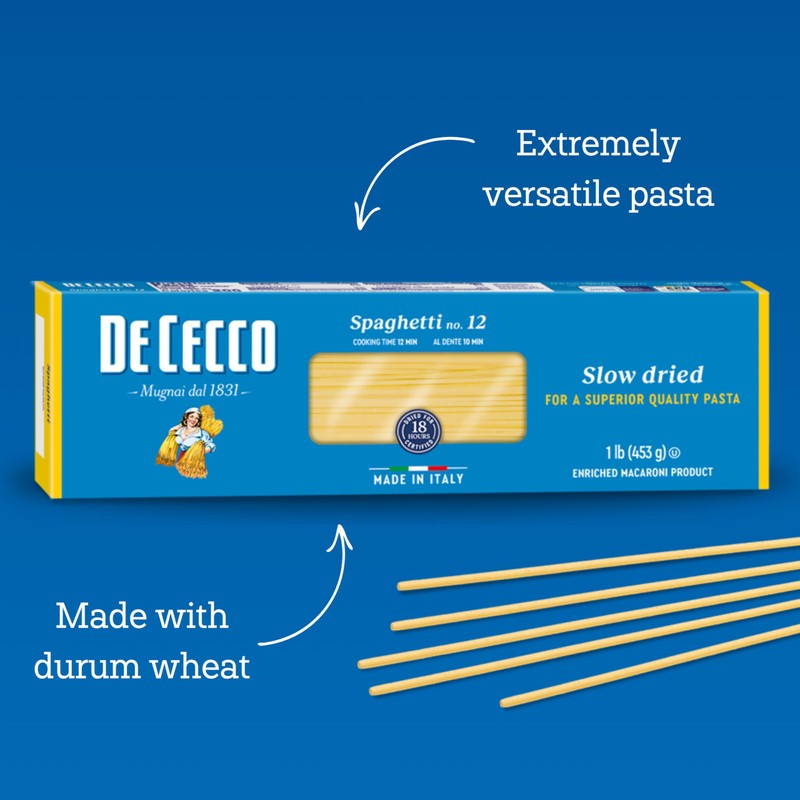 De Cecco Spaghetti No. 12 Pasta, 16 Oz, Authentic, Slow