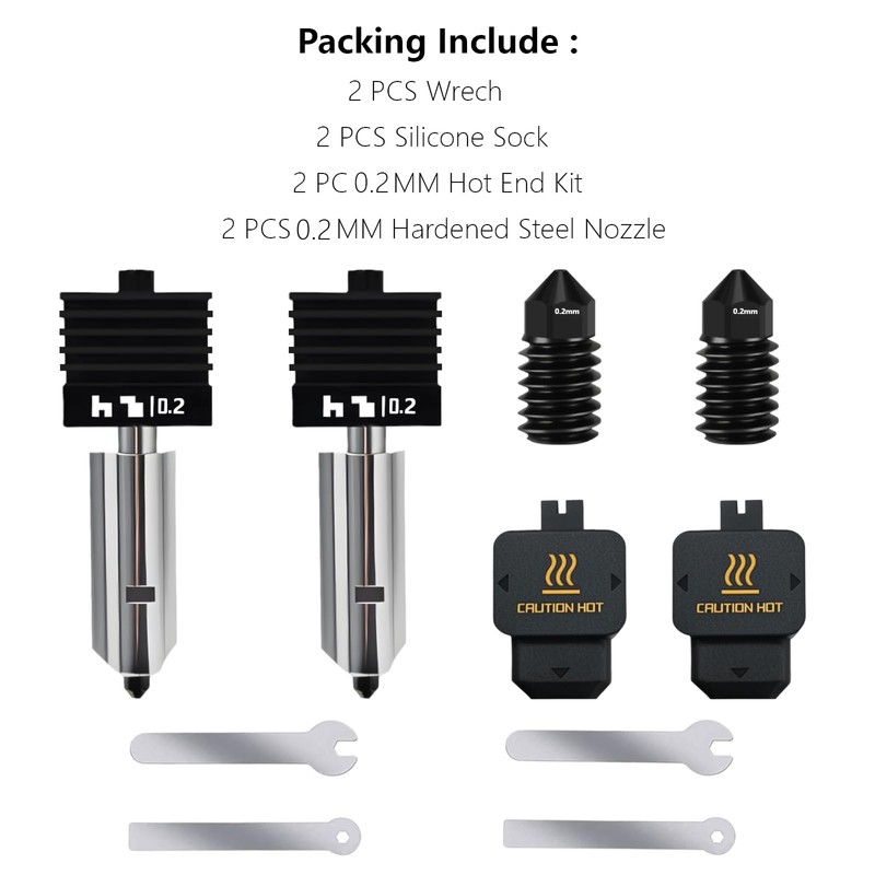 2 Pack 0.4MM Hotend für Bambu Lab H2D, Upgraded gehärtetem