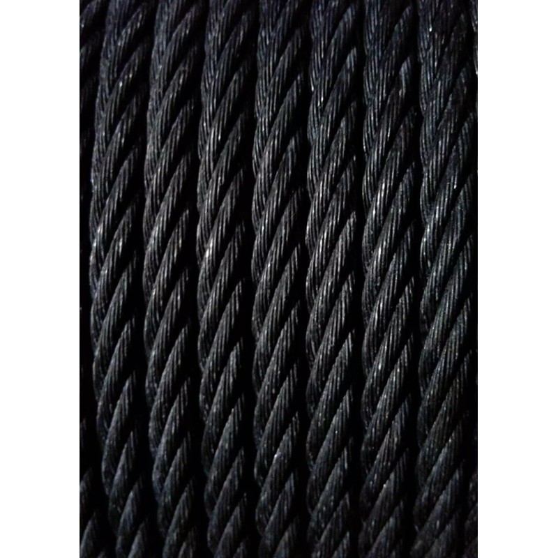 Black Powder Coated Galvanized Wire Rope 1/8" 7x19-500 ft Reel