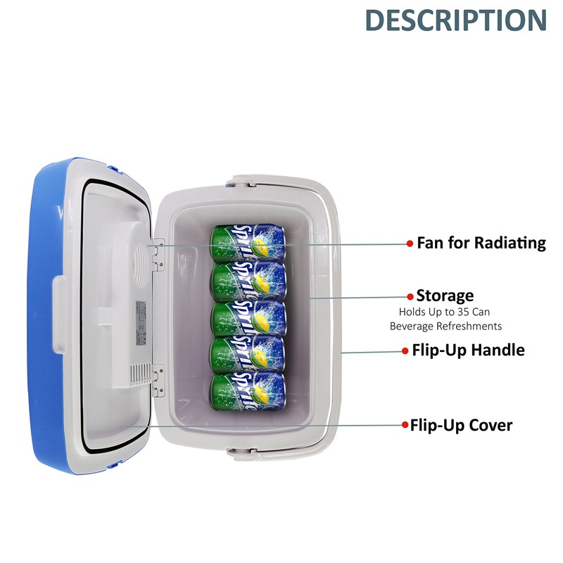 NutriChef Portable Electric Food Warmer / Cooler Fridge, 32L Capacity