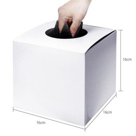 Sin. Japanese Lottery Box, White, Plain, Small Size, Includes Blindfold Sponge, Height 6.3 x 6.3 x 6.3 inches (16 x 16 x 16 cm), Bottom Board Included, Entry Box, Lottery Drawer, Drawing, Lottery