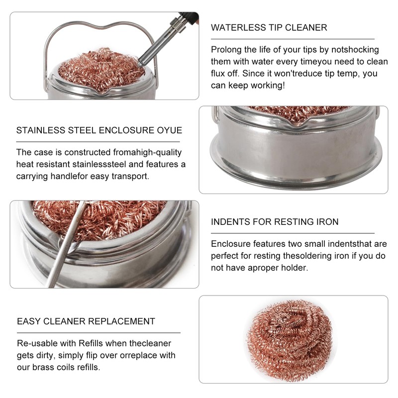 Welding Soldering Iron Tip Cleaner Kit, Solder Tip with Cleaning