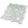 Bubbles Snow Dove Glass Mosaic Wall Tile with White Marble