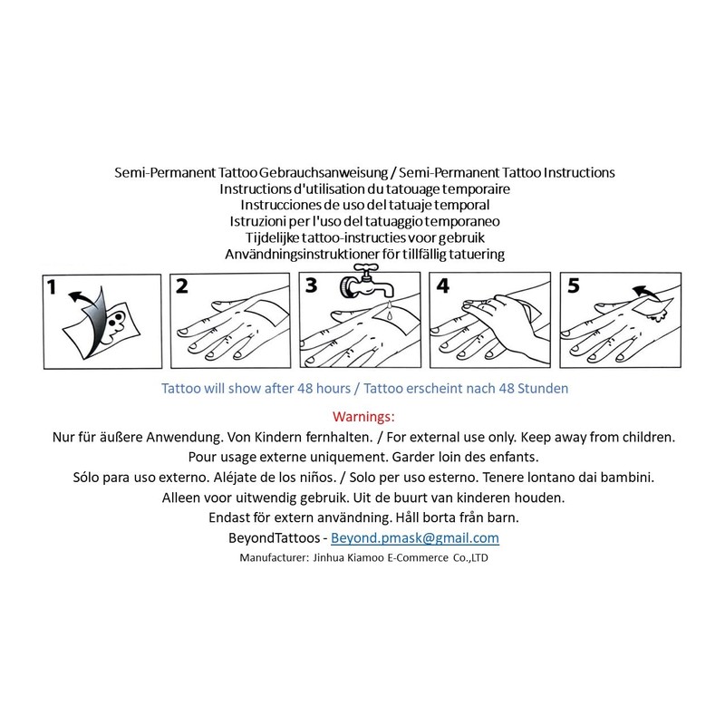 Temporary Wolf Tattoo Animal Tattoo Arm Tattoo XQB088x2 2 Sheets