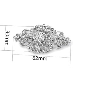 Changyeah Bridal Crystal Flower Brooch, Vintage Wedding Flower Brooch, Silver Crystal Crown, Stylish Decorative Crown, Clothing Decorative Accessories (Silver Plate.), Sterling Silver