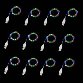 Sokelinn-six 2m 20 LEDs Fairy String Lights, USB Powered String Light for Desk Office Christmas Tree Party Decoration (Multi-Colored, 12)