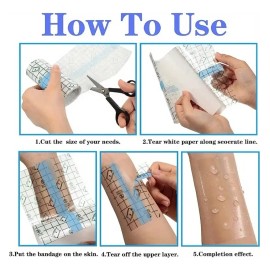 Rollo De Parches Impermeables Para Hemodiálisis De 5mx20cm Azul Claro