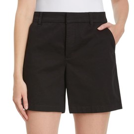 Gloria Vanderbilt Women High Rise Cotton Chino Shorts (Black, 6)