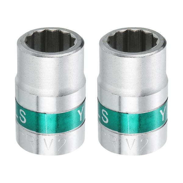 HARFINGTON 2pcs 3/4" Drive 12 Points Socket 21mm Metric Shallow
