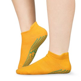 Yoga Socks Non-Slip Socks (4 Pairs) for Women Pilates, Yoga, Barre, Dance, Ballet, Martial Arts, Trampoline, Fitness, Hospital, Rehab, Home and Body Balance, Sox UK 4-10 / EU 35-43, 05 black + grey +