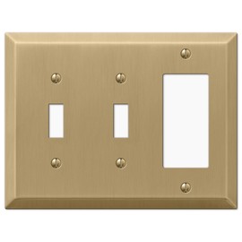AMERELLE 163TTRBZ Century Double Toggle/Single Rocker Steel Wallplate in Brushed Bronze