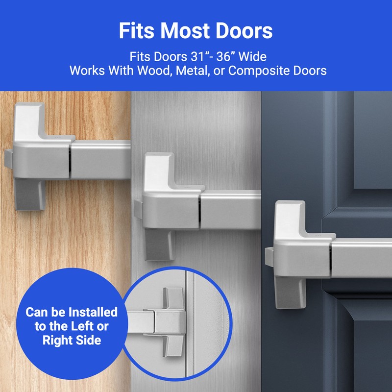 FORTSTRONG 31" Commercial Push Bar Panic Exit Device (Silver) -