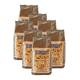 DeLallo Gluten Free Fusilli Pasta, 12 Ounce Bag, 7 Pack, Non-GMO, Made with Brown Rice Flour, Whole Grain, All Natural