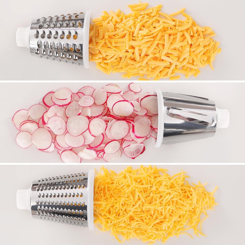 Cheese Grater Cheese Shredder with 3 Interchangeable Blades, Rotary Cheese