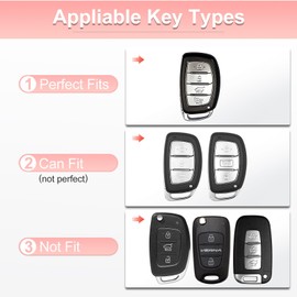 Pangpai Pink Key Fob Cover for Hyundai, Soft TPU Key Case Protection with Bling Keychain Fit for lantra Ioniq Sonata Tucson Elantra GT