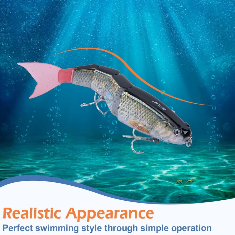 Goture Pike Fishing Lure with Detachable Soft Tail, Multi Jointed