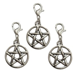 3pcs in Set Creative Pentagram Jewelry, Star Clip on Charm, for Making Jewelry Necklace and Bracelet, Witch Jewelry