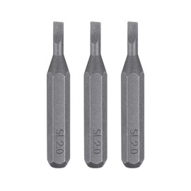 sourcing map 3pcs SL2.0 Slotted Screwdriver Bit 5/32" Hex Shank 28mm Length Magnetic Flat Head Hex Bits S2 Steel Screw Driver Bit for Electric Manual Screwdrivers Precision Repair
