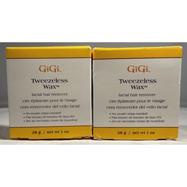 (2 PACK) GiGi Tweezeless Wax Facial Hair Remover, 1 oz.