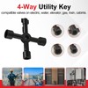 TNITRIB 17 Inch Water Meter Key with 4-Way Utility Key