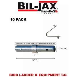 Bil-Jax (10 Pack) Bil-Jax Scaffolding Coupling Pin 1-7/16"OD x 9"L & Spring Rivet