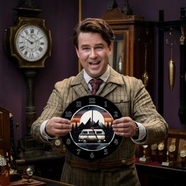 Motorhome Wall Clock Aluminium Unique Camping Clock, Caravan Design for Vehicle, Campsite, Leisure, Travel, Lover, Gift