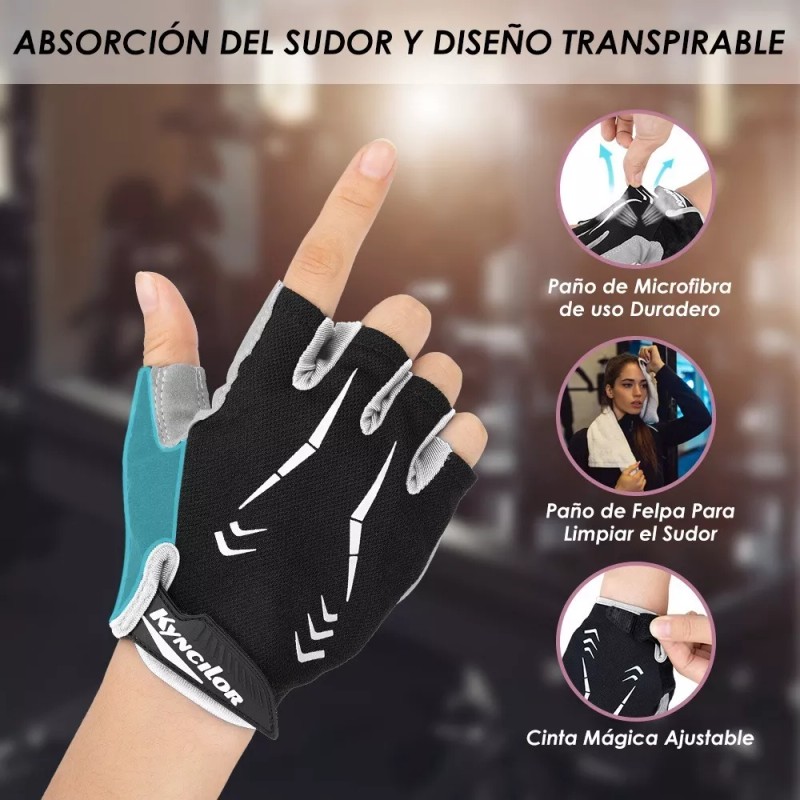 Wotow 1par Guantes De Bicicleta Montaña Ciclismo Guante Medio Dedo