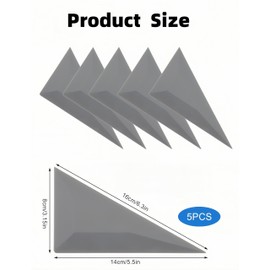 Bepisof 5Pack Gray Window Tint Squeegee, Triangle Contour Squeegee Card Scraper Vinyl Wrap Tool, Durable Automotive Window Tint Tools for Car Wrapping Window Tinting Enthusiasts