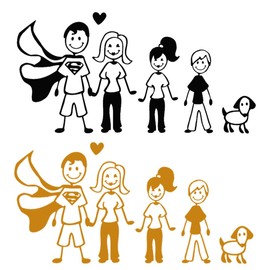 WMUVAZA Family Waterproof Car Sticker, Pack of 2 My Family Car Stickers, Family Waterproof Car Sticker, Family Car Sticker, Sticker Family on Board, Door, Car, Books, Laptop