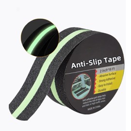 Boxonly Frosted Anti Slip Tape Safety Warning Tapes Staircase Step Luminous Sticker Night Indicator Tape High Visibility Safety Marker Adhesive Bathroom Floor Fluorescent Anti Slip Sticker 5cmx5m