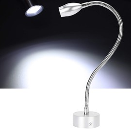 LED Desk Lamp, Daylight Working Light, Hardwired Spotlight with Flexible Gooseneck for Workshop Workbench