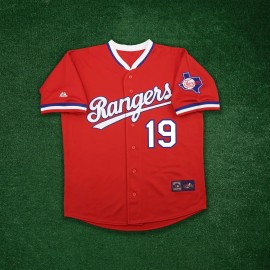 Majestic Juan Gonzalez 1984 Texas Rangers Cooperstown Men's Alt Red Throwback Jersey - L