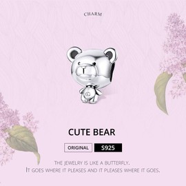 Toy Beads for Women Jewellery Making Bear 925 Sterling Silver Fashion DIY Jewellery Charm for Original Bracelet