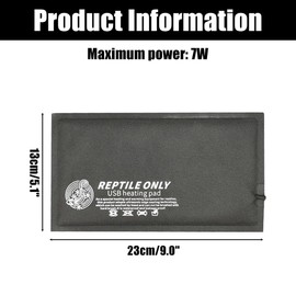 MiOYOOW Reptile Heating Mats, USB 5 V Terrarium Reptile Heat Pad with Temperature Control and Time Control, Waterproof Reptile Heating Pad, Pet Heat Mat for Snakes, Lizards, Frogs, Amphibians