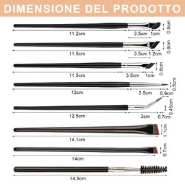 SPOKKI 8 Stück Eyeliner-Pinsel, Eyeliner-Pinsel, professionelles Augen-Make-up-Pinsel-Set für Eyeliner, abgewinkelt und flach, Augen-Make-up