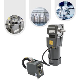 110V 120W Electric Gear Motor with Variable Speed Adjustable Controller, AC High Torque Motor, Governor Geared Motor, 90°Right Angle Output,1:30K 45RPM 20NM