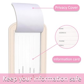 iapodiad 2 Pack Boho Art Luggage Tag for Suitcase,Boho Art PU Leather Suitcase Tags Identifiers with Privacy Name Address Labels and Steel Loop for Women Men Travel