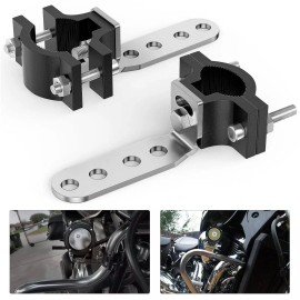 Nilight 2Pcs Motorcycle Tube Clamp Mounting Brackets 0.7 to 1.2Inch Round Tube