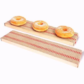 Bompro 1 Pair Bagel Boards For Baking Bagelsï¼ŒCedar and Burlap Red