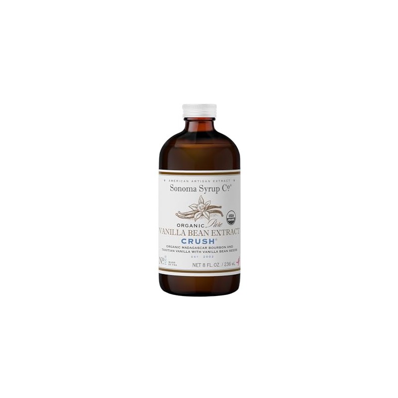 Sonoma Syrup Co Organic Pure Vanilla Bean Extract "Crush", 8