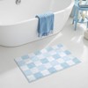 GRANNY SAYS Checkered Blue Bathroom Rugs, 24" x 16", Non-Slip