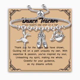 MAOFAED Dancing Bracelet for Dance Teacher, Dance Teacher Appreciation Gift, End of Term Gift, Graduation Present(step at timeCA)