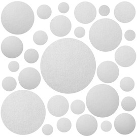 PREMYO Set of 30 Dot Wall Stickers Kids - Nursery Decor Easy to Apply - Decals for Bedrooms for Girls Boys Silver