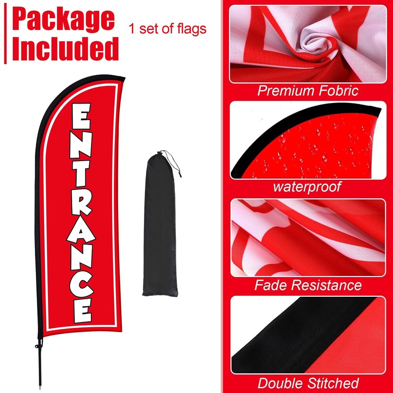 Buryeah Entrance Banner Sign Kit with Enter Here Yard Sign