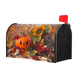 Happy Fall Y'all Post Letter Box Covers, Autumn Harvest Thanksgiving Magnetic Waterproof Mail Wraps for Outdoor Yard Garden Standard Mailbox Decor 21x18 in