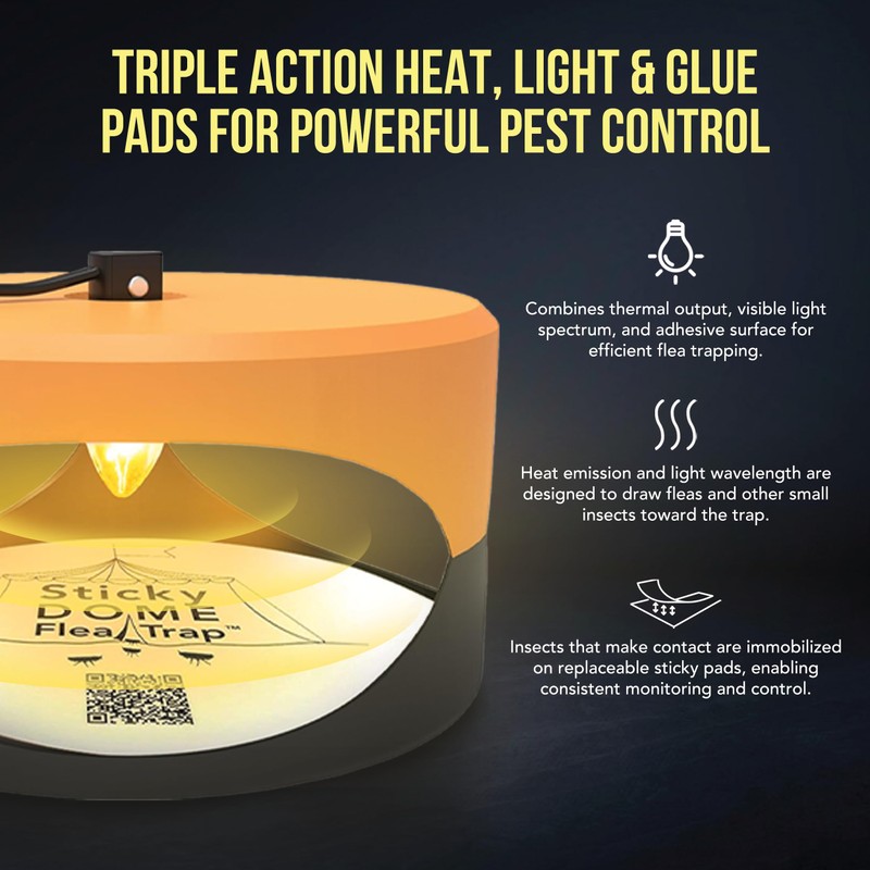 ASPECTEK Sticky Dome Flea Trap, Odorless Glue Trap with 2