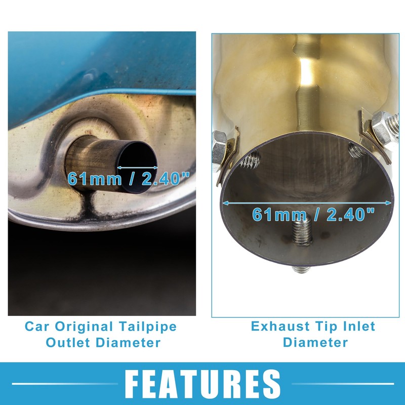 X AUTOHAUX Car Exhaust Tip Heart Shaped Tail Pipe 2.4Inch